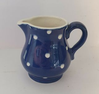 Antique English Pottery Blue Polka Dot Jug