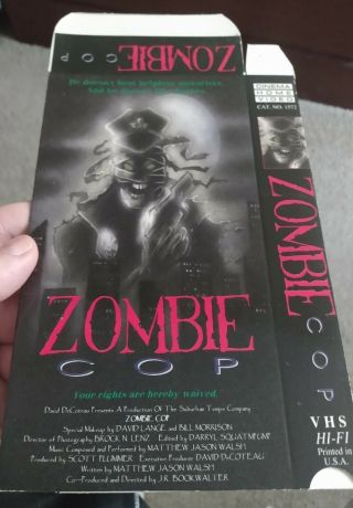 Zombie Cop Vhs Cinema Home Video Slipcover No Tape Rare 1991