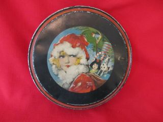 Rare Antique/vintage Christmas Mrs.  Santa Claus Canco Tin Signed Henry Clive
