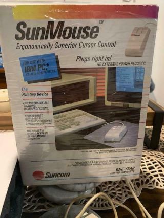 SunMouse Serial Mouse Sun022 Grey 3 Button 25 Pin Gray w/BOX RARE 2