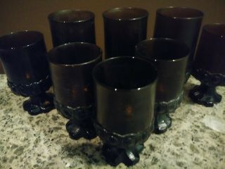 Vintage Gothic Black Footed Glasses Goblets Rare