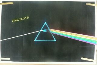 Rare Pink Floyd Dark Side Of Moon 1992 Vintage Black Light Music Poster