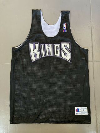 Vintage 90s Champion Sacramento Kings Reversible Warm Up Made In Usa Large Rare