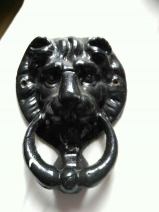 Black Cast Iron Lions Head Door Knocker