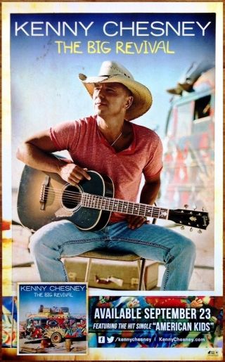 Kenny Chesney The Big Revival Ltd Ed Rare Poster Display,  Country Poster
