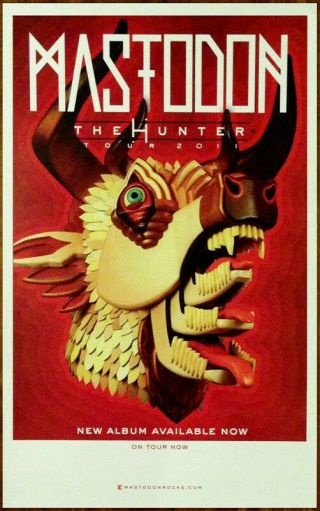 Mastodon The Hunter Ltd Ed Rare Tour Poster,  Metal Rock Poster