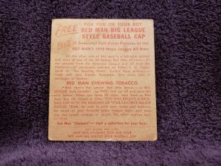 VERY RARE 1955 Red Man 10 Warren Spahn W/TAB,  Milwaukee Braves,  LOOK 2