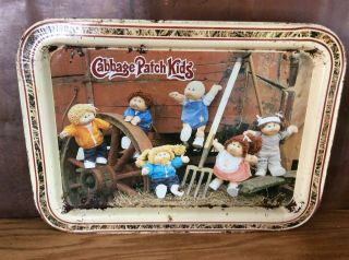 Vintage 1984 Cabbage Patch Kids On The Farm Tv Snack Tray