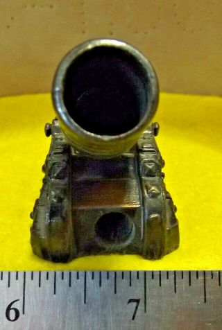 Miniature VINTAGE DIE CAST Metal ANTIQUE CANNON Pencil Sharpener Guc 2