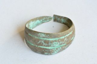 Greek Roman Byzantine Medieval Bronze Ring 100 - 1200 Ad Sz 4