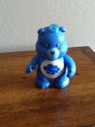 Vintage Care Bear Grumpy Poseable Figure Blue W/ Cloud 1983 Agc/kenner 3 1/2 "