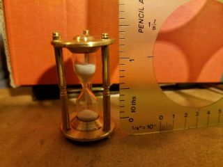 Vintage Brass Glass Sand Timer Shiny Hourglass 1 Minute