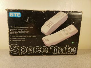 Gte Spacemate Cordless Handset Telephone Vintage Rare With Box