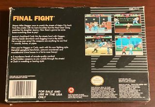 Final Fight SNES 1991 RARE Perfect 2