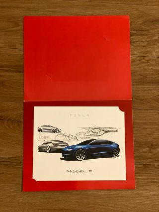 Rare Tesla Model 3 Sketch Art Design Print Reservation Gift