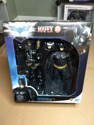 Medicom Mafex 053 The Dark Knight Rises Batman 3.  0 Figure Authentic Usa Seller