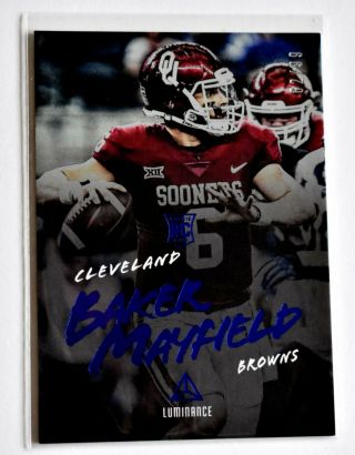 Baker Mayfield Rare Blue 2018 Panini Luminance Rookie Rc /99 Sp Browns Sooners