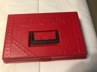 Vintage Gilbert Erector Set Red Plastic Box W/ Parts