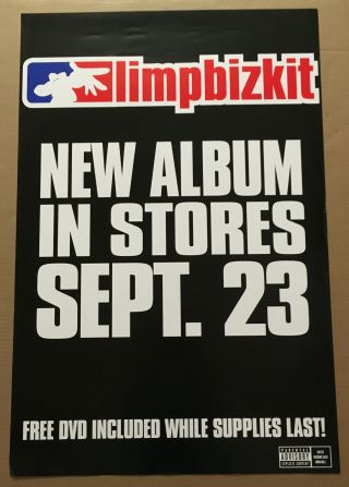 Limp Bizkit Rare 2003 Card Stock Promo Poster 4 Results Cd 24x36 Never Displayed