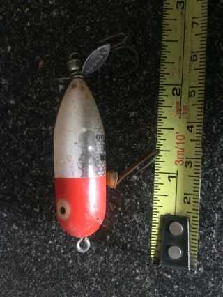 Vintage Heddon Tiny Torpedo Lure 6/1/20p Red White