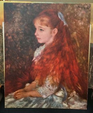 Vintage Signed Renoir Little Irene Litho Art Frame Removed Dac Ny Usa