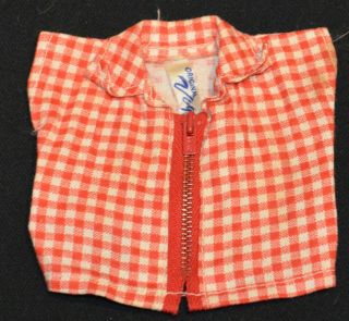 Vintage Vogue Ginny Doll Red Gingham Top W/metal Zipper