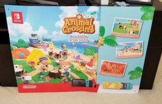 Animal Crossing Horizon Store Display Promotional Poster 26 " X 36 " Rare