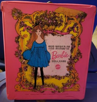 The World Of Barbie Doll Case 1968 Mattel No.  1002 Pink