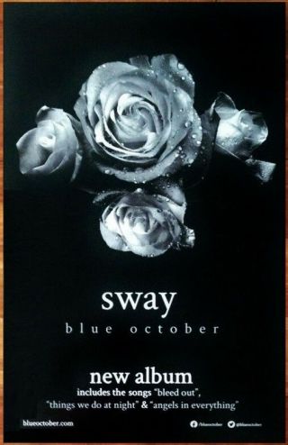 Blue October Sway Ltd Ed Discontinued Rare Poster,  Alt Rock Poster