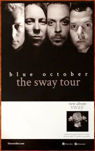 BLUE OCTOBER Sway Ltd Ed Discontinued RARE Poster,  Alt Rock Poster 2
