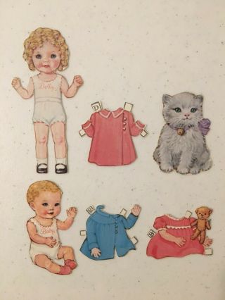 Vintage Dolly And Baby Paper Dolls - Cut Out