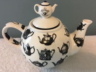 Paul Cardew Antique Pewter Brand Medium Tea Pot 6 Cup Approx 6 1/2 " D X 5 1/2 " H