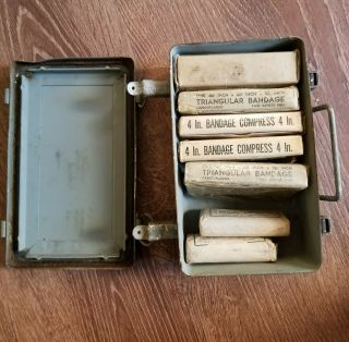 First Aid Life Raft Kit Ww2 Wwii - Contains Medical Supplies - Rare
