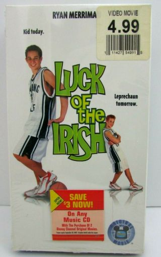 Vhs " Luck Of The Irish " Rare Walt Disney Home Video Shrink Wrap Ryan Merriman