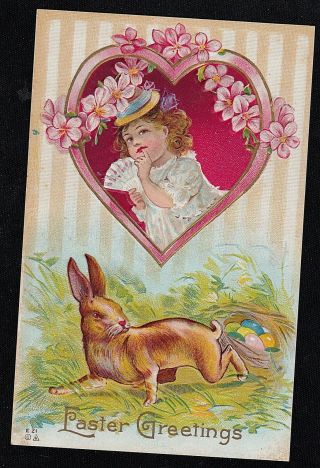 Vintage Antique Postcard Easter Greetings 1912