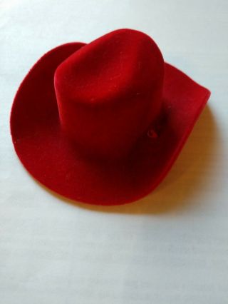 Vintage Barbie Ken Doll Cowboy Western Cowboy Hat,  Red Crushed Velvet