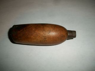 Unknown Antique Wood Handle From Tool Very Old Unmarked With Screw Tip