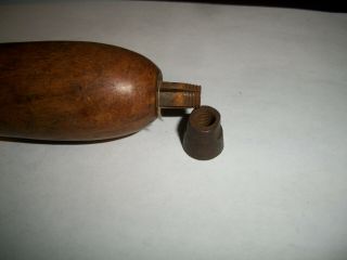 Unknown Antique Wood handle from Tool Very Old Unmarked with screw tip 3