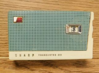 Rare Vintage Sharp Tr - 182 Transistor,  With Blue Grill, .
