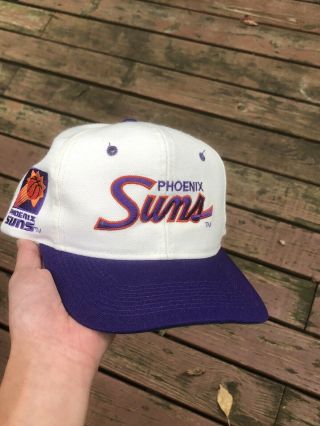 Rare Vintage 90s Nba Phoenix Suns Script Logo Sports Specialties Snapback Hat