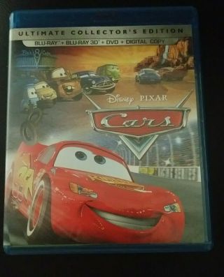 Cars 3d Bluray,  2d Bluray,  And Dvd Set Rare Disney Pixar
