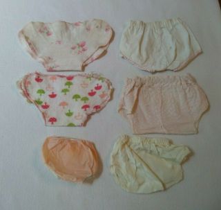 VTG 2 Flannel Diapers,  3 Cloth Panties & 1 Plastic Pants for Dolls,  Several Size 2