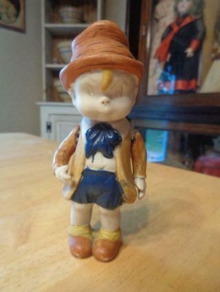 Vintage Bisque Skippy Doll 5 1/4 " Arms Need Restrung Paint Loss Comic Character