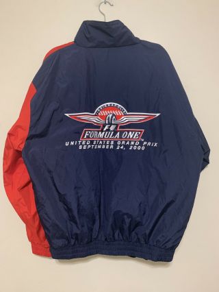 Vintage 2000 Formula 1 Indianapolis Grand Prix Windbreaker Jacket Size XL RARE 2