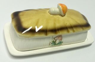 Rare Vintage Merry Mushroom - Sears Roebuck Covered Butter Dish 1976 Japan