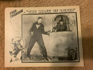 Rare 1924 Silent Film Early Fred Thomson Lobby Card The Mask Of Lopez