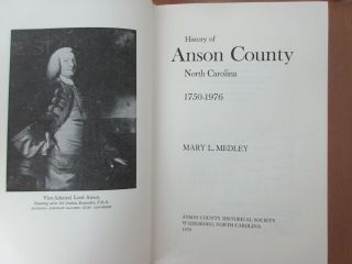 Signed Rare North Carolina Anson County History Book 416 Pages