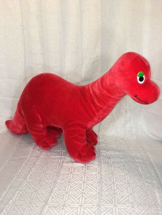 Vguc - Rare - Vintage - 28” Gerber Precious Plush Red Brontosaurus Dinosaur Stuffed
