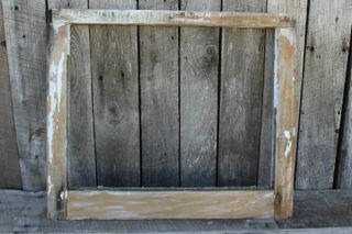 Old Antique Wood Wooden Single Pane Window Frame No Glass 24 " X 20 " Repurpose Re
