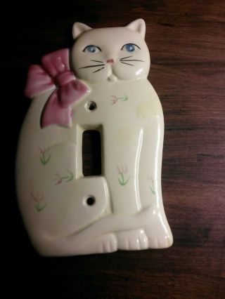 Vintage Ceramic Cat Switch Plate